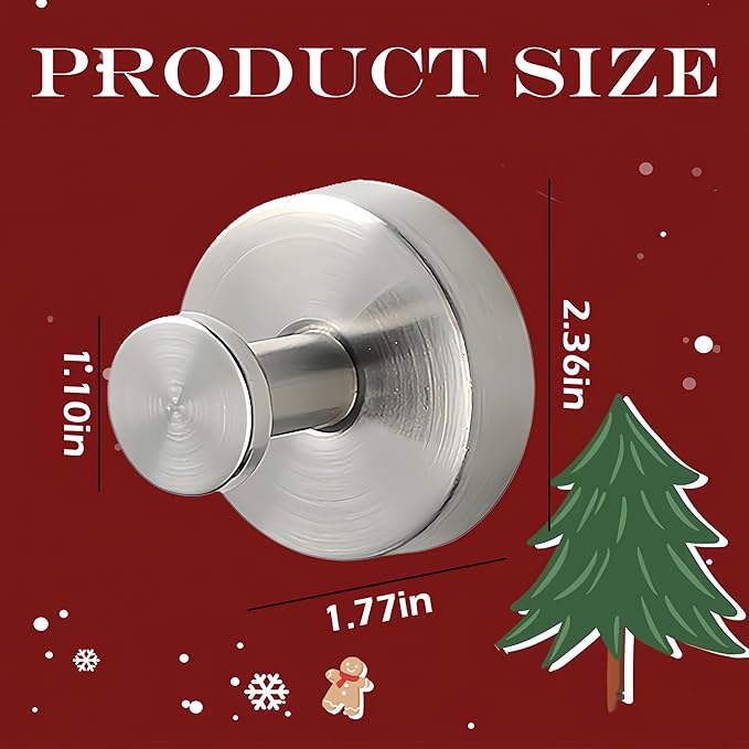 Suction Cup Hooks for Wreaths on Glass, 2026 Upgrade No Drill Towel Hooks Stainless Steel Waterproof Suction Cup Hooks, Wreath Hanger for Front Door for Kitchen, Bedroom (2, Black)