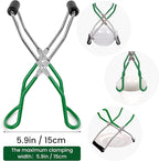 Canning Jar Lifter, Canning Tongs, Stainless Steel Jar Lifter with Rubber Grip Handle for Home Kitchen, Darkgreen