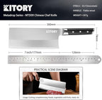 Kitory 7" Lightweight Cleaver, Chinese Chef Knife for Slicing & Chopping (No Bones)- German High Carbon Steel - Ergonomic Pakkawood Handle - Ideal for Women, 2024 Gift (Metadrop Series)