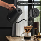 Electric Gooseneck Kettle, 304 Stainless Steel Coffee Kettle, Auto Shutoff Anti-dry Protection, Classic Pour-over Coffee & Tea,Matte Black 1.0L-1200W Fast Boiling Water Boiler by YUIOASE