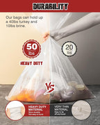 Brine Bag, 6 Pack, 4.7Mil 30"×21", Extra Large Turkey Brine Bag Food Grade for Marinating, Brining Bags for Turkey, Chicken, Beef, Pork, Ham, 5 Gallon Bucket Liner Bags Heavy Duty Leak Proof