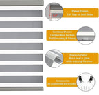 Persilux Cordless Zebra Blinds for Windows (35" W X 72" H, Grey) Free-Stop Dual Layer Roller Windows Shades for Day and Night, Light Filtering Sheer Shades for Home, Easy to Install