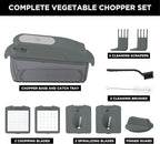 Cook with Color Vegetable Chopper - Multifunctional 11 in 1 Vegetable Chopper with Container - Food Chopper to Dice, Chop, Slice, Julienne and Spiralize, Charcoal