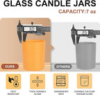 SHOWIN Thick Candle Jars for Making Candles 12 Pcs, 7 OZ Empty Jars with Wood Lids for Candle Making, Sample Container, Christmas