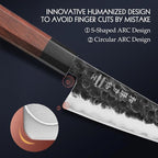 HEZHEN 5.8 inch Multi-purpose Knife,10Cr15CoMoV Steel Core,Triple-layer Composite Steel,Redwood Handle,Professional Kitchen Knife - Razor Sharp