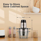 GANIZA Food Processors, Electric Food Chopper with Meat Grinder & Vegetable Chopper - 2 Bowls (8 Cup+8 Cup) with Powerful 450W Copper Motor - Includes 2 Sets of Bi-Level Blades (B0FNCM5JNM)