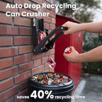 Kotto Can Crusher - Wall Mounted Can Crushers for Recycling - with Auto-Drop System -Built-in Bottle Opener-Crushes 8-16oz Cans-Includes Kitchen Storage Bag-Heavy Duty Can Crusher for Home Use-Black