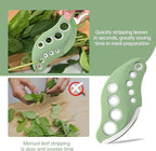 Herb Stripper Tool 9 Holes with Herb Cutter, Herb Stripper Cutter Tool, Stainless Steel Kitchen Herbs Leaf Stripping Herb Leaf Peeler for Collard Greens Thyme Basil Rosemary Stripper, Dishwasher Safe