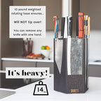 360KnifeBlock® MAX (black) ROTATING Magnetic Knife Block - MAX 12" tall with an array top slots SeriousEats/Food&Wine/ATK BEST Universal Knife Block - handmade in Washington
