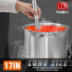Walfos Whisk,17in Large Whisks, Heavy Duty Stainless Steel Wire Whisk Ideal For Beating Eggs, Blending Sauces, Mixing Batter.
