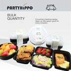 PARTYHIPPO Small Meal Prep Containers Single Lids, 12 OZ 12-pack, Food Storage Bento BPA Free | Stackable | Reusable Lunch Boxes, Microwave/Dishwasher, Freezer Safe,Portion Control