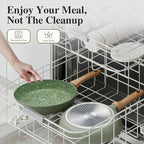 8.5 & 10.25 Inch Nonstick Frying Pan Skillet, 4mm Thick Aluminum Cookware with PFOA-Free Non-Toxic Coating, Induction Compatible, Dishwasher Safe, Bakelite Handle for Eggs & Pancakes, Green