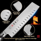 7 Inch Nakiri Knife Japanese Cleaver Knife, Japan AUS-8 Alloy Steel Kitchen Chopping Knife with Full-Tang Pakkawood Handle and Premium Gift Box (Classic Series)
