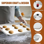 TeamFar Baking Sheet Set of 3, 17.6/16/ 12.5 Inch Stainless Steel Cookie Sheets Baking Pans, Metal Oven Baking Tray for Cooking Roasting Serving, Non-Toxic & Mirror Finish & Dishwasher Safe