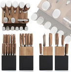 Natura Series 15 PCS Knife Block Set, Ultra Sharp High Carbon Stainless Steel with Wood Handle