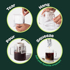 Copper Cow Coffee Pour Over Vietnamese Coffee Pouches + Sweetened Condensed Milk Creamers (8 Coffees & 8 Milk Creamers) | Classic Black Lattes, No Refrigeration Needed, Travel Friendly