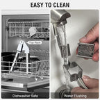 Stainless Steel Garlic Press Disassembly Garlic Mincer, Crusher & Peeler Kitchen Tool Professional Easy-Squeeze Rust Proof Easy Clean Garlic Press (Mirror Polishing Head)
