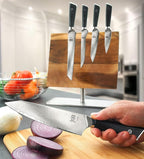 Mercer Culinary Premium Grade Super Steel 6-Piece Knife Set with Magnetic Stand, G10 Handles