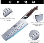 HOSHANHO 7 Inch Nakiri Knife, Japanese High Carbon Stainless Steel Chef Knife, Multipurpose Meat Vegetable Sharp Kitchen Knife with Ergonomic Pakkawood Handle