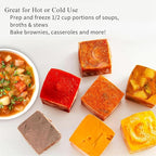 1/2 Cup Silicone Freezer Tray With Lid,Silicone Freezer Molds 6-Pack For meal prep & freezing of various sauces and other dishes, makes 36 perfect 1/2 cup portions cubes (Multicolor 6 Pack)