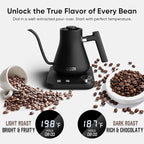 COZII Gooseneck Electric Kettle with ±1°F Temperature Control, 1200W Quick Heating for Pour Over Coffee & Tea, 0.9L Water Boiler with 24H Keep Warm & Auto Shut Off, Stainless Steel Interior, Black