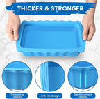 Haldane 2PC Extra Large Ice Block Molds, 6LB Giant Ice Cube Molds for Plunge Lab, Ice Container for Freezer, Thickened and Reinforced Silicone Ice Tray, Cold Plunge Tub Accessories, Blue