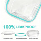 5-Packs, 36 Oz Glass Meal Prep Containers with Snap Locking Lids Glass Food Containers,Airtight Lunch Container,Microwave, Oven, Freezer and Dishwasher