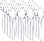 Liacere 360 Pieces Clear Plastic Spoons - Heavyweight Disposable Spoons-6.7inch Heavy Duty clear Cutlery - Plastic Utensils - Perfect for Chrismas Parties and Restaurants for Spring