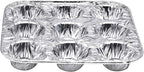 9-Cavity Mini Cupcake Easy and Simple Release Muffin Pans - Disposable Aluminum Baking Cup Cake Mold Pan - For Weddings, Gatherings, Birthdays, Parties (24)