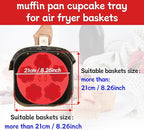 2 pieces Silicone Air Fryer Muffin Pan Egg Bite Mold for Oven Baking,Mini Muffin Tins Cups Cake Tray for Air Fryer Liners Basket Instant Pot Accessories Baking Muffin Cakes Pancake Quiche