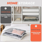 Vacuum Storage Bags for Clothing Travel, 8 Pack 29" Vacuum Seal Bags with Wireless Charging Pump Compression Packing for Clothes Suitcase Luggage Travel