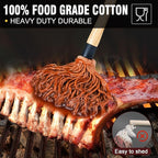 Walfos BBQ Mop Brushes for Sauce, Grilling Basting Mop Wooden Long Handle with 3 Heads, for Grilling, Barbecue, Smoking Steak (18")
