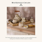 MACKENZIE-CHILDS Slotted Spoon, Silicone Turner for Cooking, Brown-and-White Mocha Check