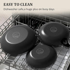 YUTANN Non Stick Frying Pans Set - 8, 10 & 12 Inch Cast Iron Skillets, Pre-Seasoned Diamond Texture Bottom for Oil-Saving Cooking, PFAS/PFOA Free, Detachable Handles, Induction & Oven Safe