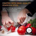 Chef Knife 8 Inch High Carbon Japanese Steel Ultra Sharp with Ergonomic Pakka Wood Stylish Handle, Durable 5CR15 Grade Blade Razor Edge, Gift Box for Family and Friends