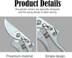 Pruning Shears SK5 Steel Hand Pruners – Ultra Sharp Garden Clippers with Safety Lock, Comfort Grip, Cuts Branches Up to 3/4 Inch for Flowers & Plants