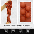 Extra Large 5-Cavity Semi Sphere Silicone Mold, 2 Packs Half Sphere Silicone Baking Molds for Making Chocolate, Cake, Jelly, Dome Mousse