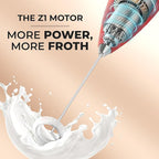 Zulay Kitchen Powerful Milk Frother Wand With 4 AA Duracell Batteries - Ultra Fast Handheld Drink Mixer - Electric Whisk Foam Maker for Coffee, Lattes, Cappuccino, Matcha & Creamer