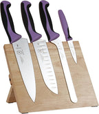Mercer Culinary Millennia Colors 5-Piece Magnetic Board Set with Purple Handles, Rubberwood, 5 x 15 x 15 inches
