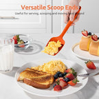 U-Taste Silicone Spoon Spatula Set, 600ºF High Heat Resistant Food Grade Flexible Rubber Scraper, Integrated Cooking Mixing Baking Kitchen Utensils Set of 3 for Nonstick Cookware (Orange)