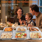 8x8 Aluminum Pans with Clear Lids - 20 Pack Disposable Baking Pans, Heavy Duty Tin Foil Trays for Cake Baking, Cooking, Heating, Storing, Prepping Food