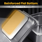 1/3 Hotel Pans 4 Inch Deep Stainless Steel Food Pan - Anti-Jam 6 Pack Steam Table Pan Set for Catering, Buffet Use, Kitchen Prep