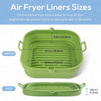 Silicone Air Fryer Liners - Square Reusable Airfryer Basket - Easy to Clean Air Fryers Silicone Pot for 5.8 to 8 Qt Air Fryer Baking Tray Oven Accessories, 8.5 Inch Large