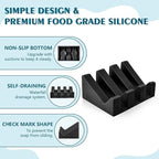 Self Draining Soap Dish,Silicone Suction Cup Soap Holder, Bathroom Soap Dish for Bar Soap,Can Extend Soap Life,Bathroom, Bath Tub, Kitchen Sink (4, Black)