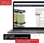 DWËLLZA KITCHEN Airtight Food Storage Containers - Pantry Snacks Kitchen Container, Baking Supplies, 4LB Sugar & Flour Canister - 4 Pc Set All Same Size - Clear Plastic BPA-Free - Keeps Fresh & Dry