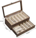 Knife Display Case, 2-Layer Pocket Knife Case Display & Storage Knives, Solid Wood Knife Case for Collections, Gift for Boyfriend Fathers Day Birthday Gifts((Walnut)