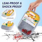 MISS BIG Bento Box for Kids, Leakproof Lunch Box, No BPAs & Chemical Dyes, M/W, D/W & Fridge Safe (1150ml Gray)