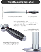 Honing Rod, Sharpening Steel for Kitchen Knives – 9" Honing Steel with Pakkawood Handle – MIAO Series
