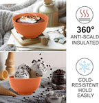 Wrova wheat straw small bowls 10oz set of 8 - Unbreakable Dessert Bowls - Mini Bowl Sets for Ice Cream,Snack and Fruits - Microwave & Dishwasher Safe Appetizer Bowls. Orange