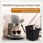 Knock Box Square High Sidewall Design Espresso Knock Box Shock-absorbent Knock Box Espresso with Removable Knock Bar and Non-Slip Base Espresso Accessories for Home/Office